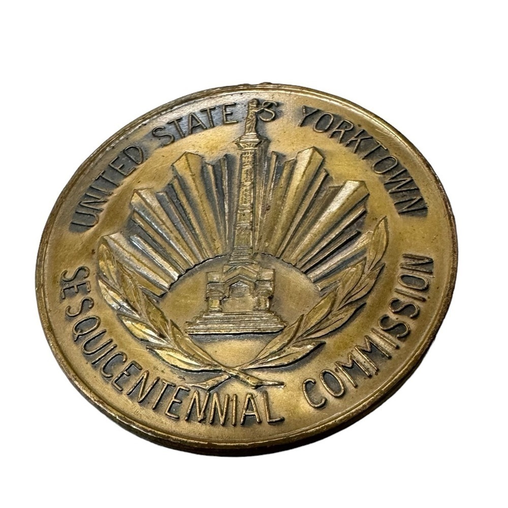 Vintage 1931 Surrender at Yorktown Sesquicentennial Commission Medal Pin Ribbon